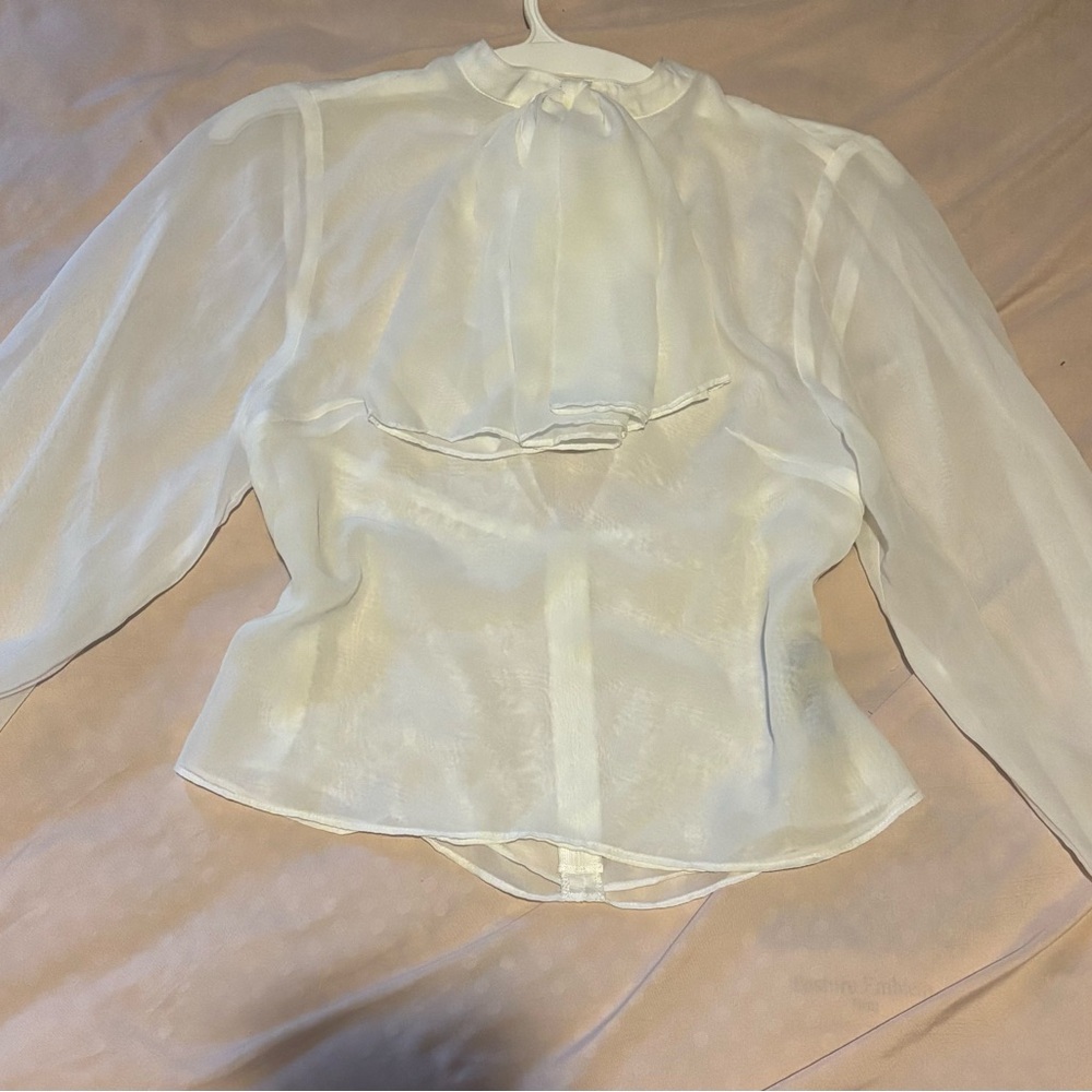 Elegant White Sheer Blouse
